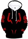 AMOMA Unisex Cosplay Anime Kapuzenpullover Gojo 3D Digitaldruck Langarm Hoodie(XS,CosplaySukunaBRed)