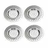 4 Stück Abflusssieb Edelstahl, Löcher Waschbecken Sieb, Abflusssiebe aus Edelstahl, Abflusssieb Dusche, Haarsieb, Spülbeckenabflusssieb
