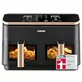COSORI Heißluftfritteuse 2 Kammern, Airfryer Testsieger der Stiftung Warentest, 6-in-1 Dual Zone Air fryer 8,5 L, Heissluftfritteuse Doppelkammer mit Sichtfenster, energiesparend