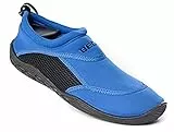 Beco Wasserschuhe Damen & Herren – Neopren Badeschuhe mit Netzeinsatz & Gummisohle, elastische Surfschuhe ideal für Wassersportaktivitäten – in Blau/Schwarz, Größe: 38