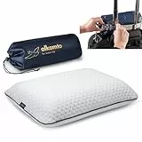 alkamto Reisekissen-Campingkissen-ergonomisches Memory-Schaum-Kissen mit temperaturregulierendem Bezug-Oeko-TEX Made IN Green