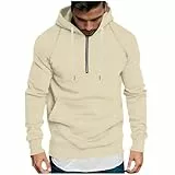 KOG Hoodie für Herren Freizeit Hoodies Solid Kapuzenpullover Casual Oberteile Teenager Oberteil Fashion Sweatshirt mit Kapuze Jungen Warme Kleidung Baumwolle Hooded Sweatshirt Beige M
