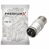 Premium X 100x SAT F-Quick-Stecker auf F-Buchse F-Schnellstecker Schnellverbinder Quickverbinder F-Stecker