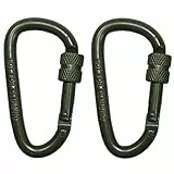 MFH Karabiner, Schraubverschluss, D 6mmx6cm, 2er Pack, Oliv