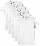 Fruit of the Loom Herren Regular Fit T-Shirt Heavy Cotton Tee Shirt 5 pack, Weiß (White), XXXL