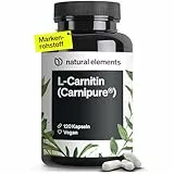 natural elements L-Carnitin 2000 - Premium: Carnipure® von Lonza - 120 Kapseln - Laborgeprüft, hochdosiert, vegan