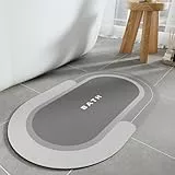SIXHOME 50 * 80cm Grau Extra Saugfähige Badematte Schnell trocknend rutschfest & vielseitig einsetzbar Genießen Sie angenehme Trockenheit nach dem Duschen und Baden