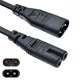 SHAFI® Verlängerungskabel 30 cm C7 auf C8 Buchse IEC 320 Stecker auf Buchse – kompatibel mit 2 Polen TV-Netzkabel Samsung LG Sony TCL Sky PS5 Xbox Series S Verlängerungsadapter Stecker - 0,3 Meter