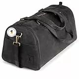 Berliner Bags Vintage Weekender Oslo aus Leder, Reisetasche für Herren und Damen - Dunkelgrau