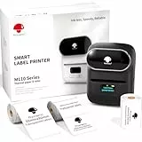 Phomemo M110 Etikettendrucker,Bluetooth Etikettendrucker Selbstklebend mit 3 Etikettenrollen Thermo Barcode Label Printer für Einzelhandel, kleine Unternehmen, Schule, mit Handys & PC -Schwarz