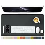 Leder-Schreibtischunterlage – rutschfeste PU-Schreibtischunterlage und Mauspads für Büro und Zuhause – Schreibtisch-Organisation und Zubehör (Schwarz,80cmx 40cm)