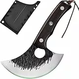 FULLHI Küchenmesser mit Schutz, Mehrfarbiger Griff Kochmesser, Geschmiedetes Fleischermesser mit vollem Tang für Outdoor, Camping, BBQ, Weihnachtsgeschenke