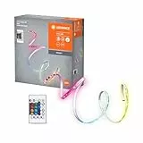 LEDVANCE FLEX AUDIO 5M LED-Streifen VR RC, weiß, 21W, 320lm, warmweißes Licht, integrierter Sound-Receiver, RGB-Farbsensor, Fernbedienung, lange Lebensdauer, einfache Montage, Schutzklasse IP20