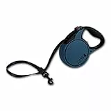 Kong ausrollbare Hundeleine in 5m Länge I Für kleine Hunde bis 20kg I Größe S I Hochwertige Rollleine mit Break & Lock System in blau I komfortable Leine mit Softgriff & reflektierendem Gurt