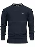 Indicode Herren Injustice Pullover mit Rundhals-Ausschnitt | Herrenpullover Pulli Strickpullover für Männer Navy, L