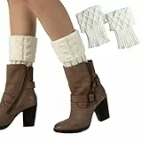 DWFEYOI Stulpen Damen, Stulpen Damen Winter Beinwärmer, Stricken Häkelarbeit Kurze Leg Warmers Mädchen Stiefel Boot Abdeckung für Winterwärmer