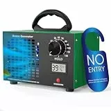 Ozongenerator 120000mg/h Ozongerät - 2-In-1 Ozon Luftreiniger,120-Minuten-Timer,Mit Temperatur- und Feuchtigkeitsanzeige,Ozonisator Industrieller O3 für Auto Wohnung Hotels Küche und Haustiergerüche