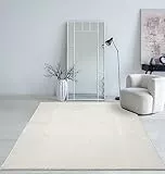 Mia´s Teppiche Taos – kuscheliger Kurzflor Teppich in Felloptik, super Soft & waschbar bis 30°C, mit Anti-Rutsch-Unterseite, Wohnzimmer & Schlafzimmer, Made in Turkey, Creme, 240 x 340 cm