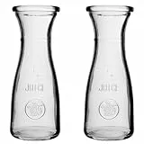 KADAX Karaffe ohne Deckel aus Glas, Universelle Wasserkaraffe, Wasserkrug, Glaskanne, Getränkekaraffe, Kanne für alle Arten von Säften, Weinkaraffe (250 ml 2 Stücke)