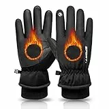 Warme Winterhandschuhe, Skihandschuhe Wasserdichte Atmungsaktiv Kältebeständig Touchscreen für Damen Herren Laufen Snowboard Ski-Handschuhe Wandern Motorrad Reiten Winddichte Fahrradhandschuhe