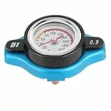 Qiilu Thermostatischer Kühlerdeckel, universeller Thermostatischer Kühlerverschlussdeckel Kühlerdeckel Wassertankdeckel Auslaufsicher mit Temperaturanzeige(Kleiner Kopf 0,9 bar)