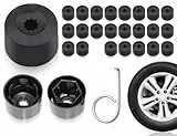 ZoeTekway 17mm Radschraubenkappen, 23 Stück Schraubenabdeckung Auto Radkappen, 5 Stück Anti-Diebstahl Sperrschraubenkappe + 18 Stück Normal Auto Radkappen, Kompatibel mit VW und Audi