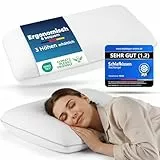 Nachtengel Ergonomisches Kopfkissen 40x60 aus Memory Foam mit Nackenstütze – Orthopädisches Kissen Nackenkissen Rücken-, Bauch- & Seitenschläferkissen Schlafkissen weiß Oeko-TEX 12cm Höhe
