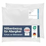 Blumtal® Milbenbezug Kissen 80x80 cm 2er Set - Oeko-TEX zertifizierte Allergiker Bettwäsche Kissen 80x80 cm - Kissenbezug gegen Hausstaubmilben - Allergie Bettwäsche Set Anti Milben