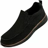 KTVHYW Herren Loafer Slip On Sneakers Slipper Schuhe Laufschuhe Mokassins Turnschuhe Sportschuhe Bequeme und Atmungsaktive Tennisschuhe-Black-45