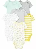 Simple Joys by Carter's Strampler, für Babys, kurzärmlig, 6er-Pack ,Gray/Yellow ,US NB (EU 56-62)
