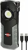 Brennenstuhl Professional Akku LED Handlampe HL 1000 ACW (Arbeitsleuchte 1000+380lm mit max. 12h Leuchtdauer, 360° drehbarer Haken, Magnet, tauschbarer Akku, Wireless Charging, inkl. USB C Kabel)