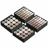 SONGMICS Unterwäsche-Organizer 4er Set, 80 Fächer (2x16+2x24), Schubladen-Organizer faltbar, Ordnungssystem Kleiderschrank, Aufbewahrungsboxen, Socken, Unterwäsche, Krawatten, tintenschwarz RUS011B01
