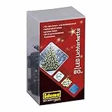 Idena 30438 - LED Lichterkette mit 80 LEDs in Warmweiß, 6 Stunden Timer Funktion, batteriebetrieben, ca. 6,5 m lang, Deko für Innen & Außen, zum Basteln, als Party Deko, Weihnachtsdeko, Hochzeit