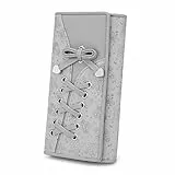 UTO Damen RFID Blocking Wallet Pouch Doppelknoten Schickes Design Kunstleder Für Laptop 13 Plus