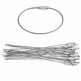 Hztyyier Schlüsselanhänger Set, 20 Stück Edelstahl Drahtschleifen, mit Schraubverschluss, für Gepäckanhänger und ID-Tags