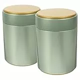 OUNONA Teedosen FüR Losen Tee 2 StüCk Luftdichte Blechdosen Zur Tee Aufbewahrung Mit Deckel Metall TeebehäLter FüR KüChe Und Zuhause GrüN 12X8.5X8.5Cm