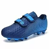 AQTDUAJ Fußballschuhe Mädchen Fussballschuhe 33 Jungen Multinocken Stollenschuhe Kinder Ohne Schnürsenkel Fussball Schuhe Sneaker Professionelle Soccer Trainingsschuhe Blau