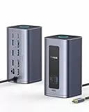 Baseus Docking Station USB-C, Nomos Air Mac 12 in 1, Dockingstation 2 monitore, 2K HDMI oder DP, 10Gbps USB-Anschlüsse, 100W PD, Gigabit-Ethernet, Kompatibel für macOS/Win (ohne Netzteil)