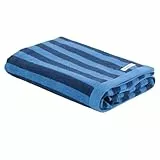 Herding Tom Tailor Duschtuch, 70x140 cm, 100% Baumwolle/Frottier, mit Aufhänger, Color Bath Towels MEDIUM Stripes Blau (Dark Navy & Cool Blue)