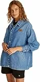 Calvin Klein Damen Jeansjacke Denim Overshirt Oversized, Blau (Denim Light), M