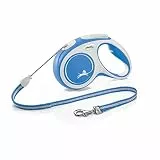 Flexi Leine New Comfort, Hundeleine Katzenleine Rollleine, Blau, M 20kg / 5m Seil