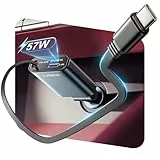 LISEN [Neu] 57W 3-Ports Zigarettenanzünder USB C, Auto Ladegerät,[Ultrakompakt & Alu-Robust] KFZ Ladegerät USB C, 12V USB Adapter Auto, Ladekabel Auto, Car Charger für iPhone 17 Pro Max Air 16 Galaxy