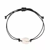 Holibanna natürliche Muschel Armband Handgestrickte Fußkette Single Beach Kauri Muschel verstellbare hawaiianische Armreifen