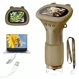 Acoath Mikroskop für Kinder, Digitales Mikroskop mit 2,0' IPS-Bildschirm Lupe 200x Vergrößerung, 8 LED Lights Handy Microscope USB Taschenmikroskop das Weihnachten - Braun