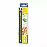 STAEDTLER Bleistifte mit Radiergummi Noris, Härtegrad HB, sechskantformat, hohe Bruchfestigkeit durch spezielle Minenrezeptur und hartverleimte Mine, Set mit 12 Bleistiften, 122-HB