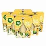 Air Wick Wohlfühl-Duftkerze im Glas – Duft: Sweet Vanilla Magic – Je bis zu 20 Stunden Brenndauer – Enthält natürliche ätherische Öle – 6 x 105 g Duftkerzenset