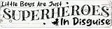 Geroclonup Blechschild mit Aufschrift 'Little Boys are Just Superheroes in Disguise', lustiges Metallschild, Wanddekoration für Kinderzimmer, Schlafzimmer, Bauernhof, Bar, Garage, Männerhöhle