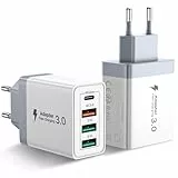 Aioneus USB C Ladegerät, 2er Pack 4 Ports Adapter Schnellladegerät mit USB-C und USB-A, 40W Ladegerät Mehrfach Netzteil Charger PD 3.0 Power USB Stecker für iPhone 17 16 15 14 13 12, Samsung, Handys