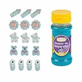 Günthart 16 Zuckerfiguren für Taufe & Baby Shower mit blauen Streudekor