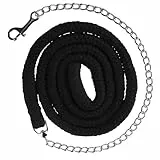 Covalliero Führstrick Baumwolle mit Kette schwarz, Größe:One Size